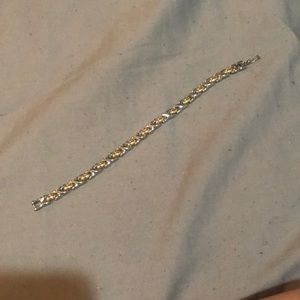 Gold and silver tennis bracelet